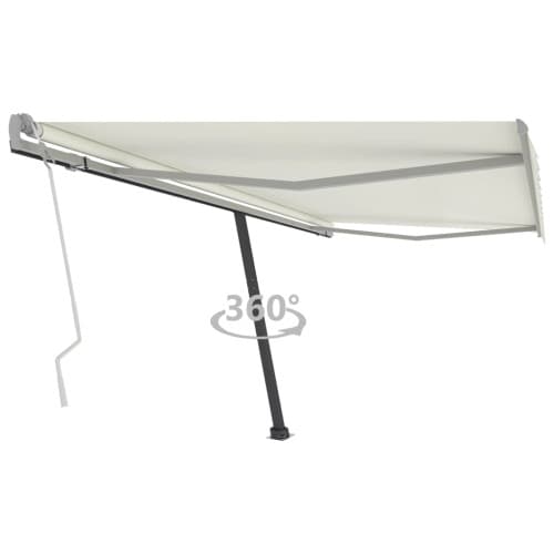 Fristående markis manuellt infällbar 450x350 cm gräddvit