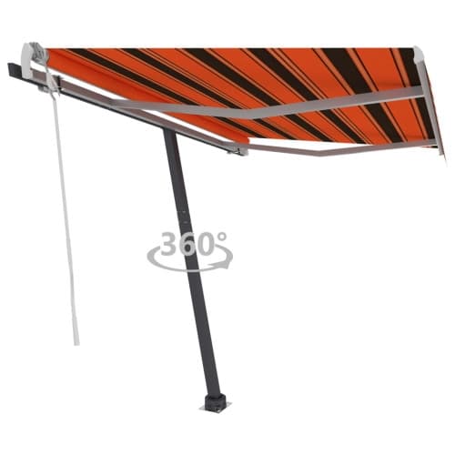 Fristående markis manuell 300x250 cm orange/brun