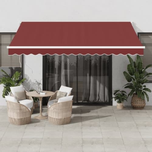 Markis automatiskt infällbar vinröd 400x300 cm