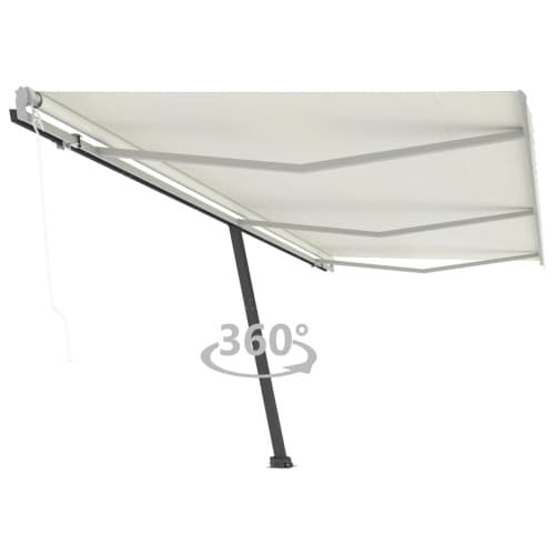 Fristående automatisk markis 600x300 cm gräddvit