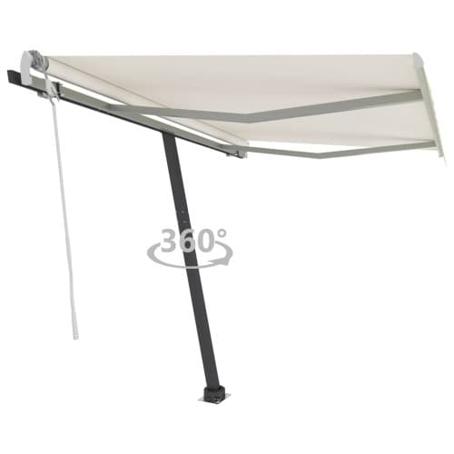 Fristående markis manuellt infällbar 350x250 cm gräddvit