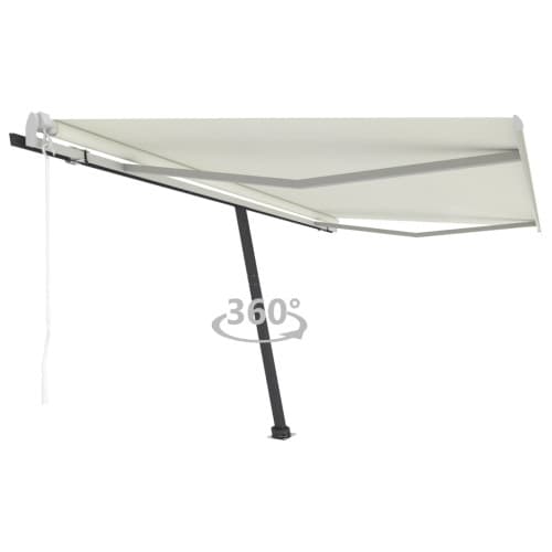 Fristående markis automatisk 450x350 cm gräddvit