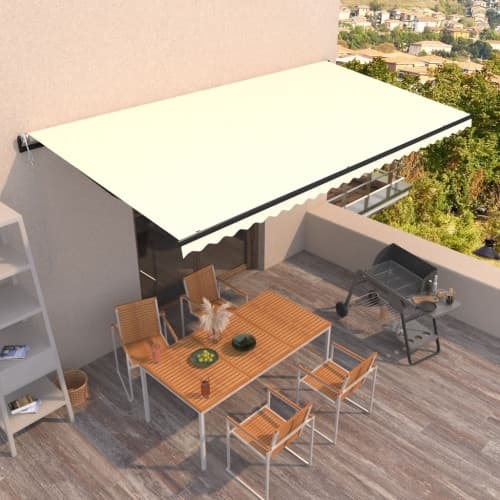 Automatisk markis 600x350 cm gräddvit