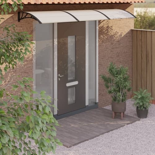 Entrétak svart och transparent 300x75 cm polykarbonat