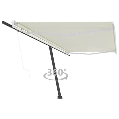 Markis automatisk fristående 500x350 cm gräddvit