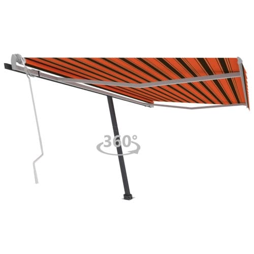 Fristående markis manuellt infällbar 400x300 cm orange/brun