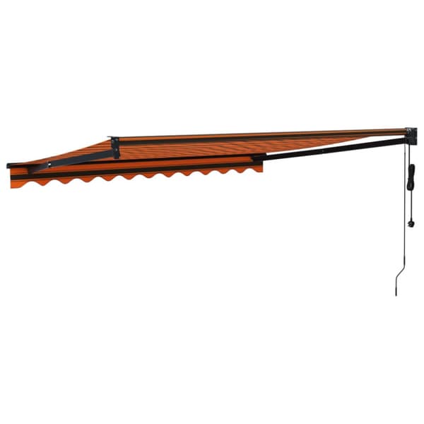 Automatisk infällbar markis orange och brun 3x2,5 m