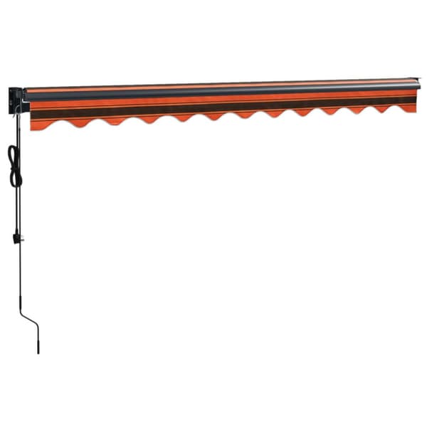 Automatisk infällbar markis orange och brun 3x2,5 m