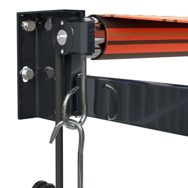 Automatisk infällbar markis orange och brun 3x2,5 m