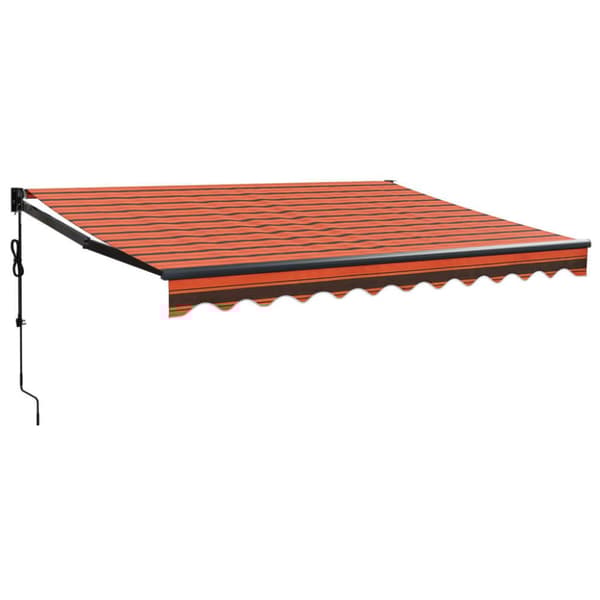 Automatisk infällbar markis orange och brun 3x2,5 m