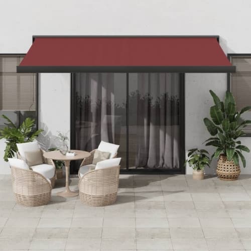 Markis automatiskt infällbar vinröd 450x300 cm