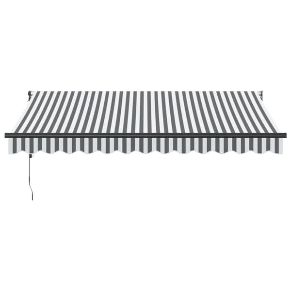 Markis infällbar antracit och vit 3,5x2,5 m tyg&aluminium