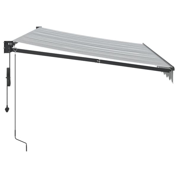 Markis infällbar antracit och vit 3,5x2,5 m tyg&aluminium