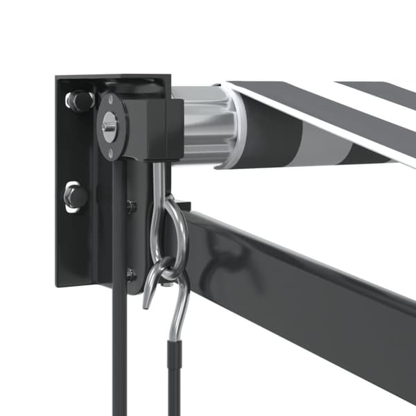 Markis infällbar antracit och vit 3,5x2,5 m tyg&aluminium