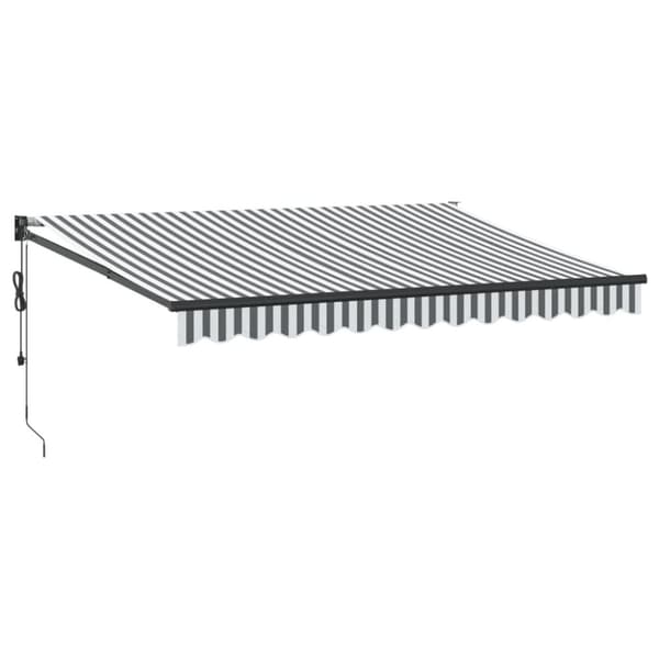 Markis infällbar antracit och vit 3,5x2,5 m tyg&aluminium