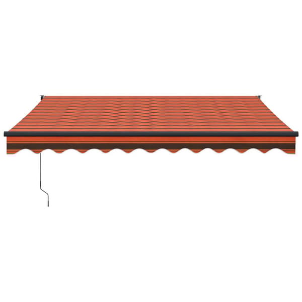 Automatisk infällbar markis orange och brun 3,5x2,5 m