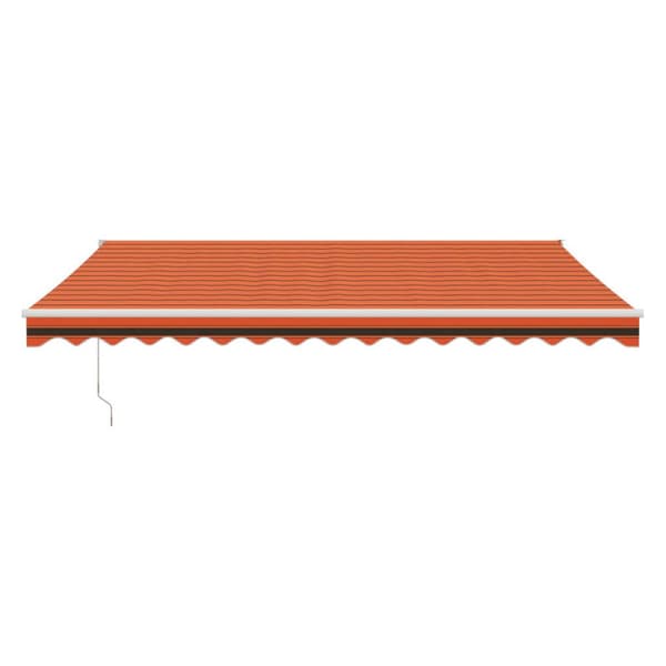 Automatisk infällbar markis orange och brun 4,5x3 m
