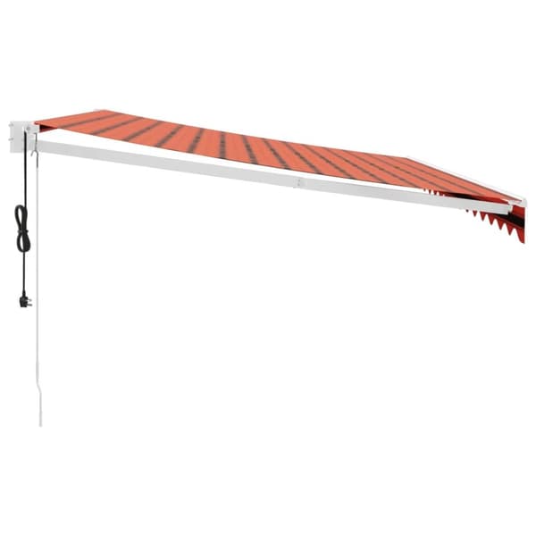 Automatisk infällbar markis orange och brun 4,5x3 m