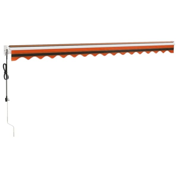 Automatisk infällbar markis orange och brun 4,5x3 m
