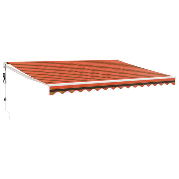 Automatisk infällbar markis orange och brun 4,5x3 m
