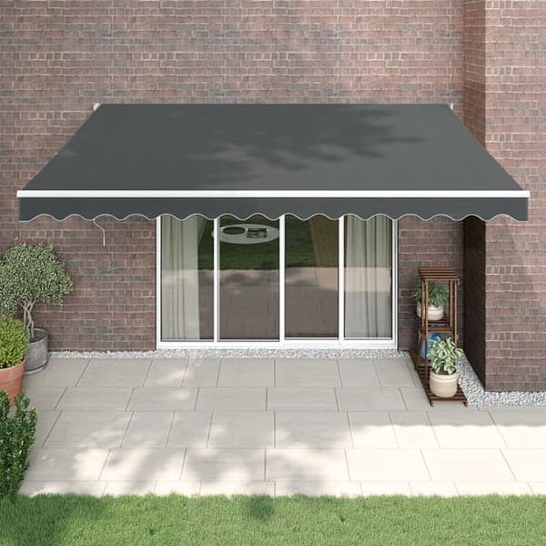 Markis infällbar antracit 4,5x3 m tyg&aluminium