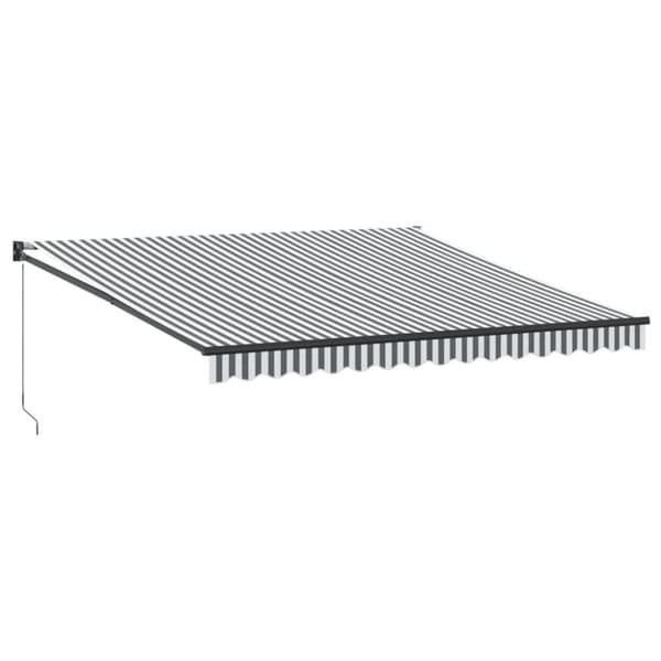 Markis infällbar antracit och vit 4x3 m tyg&aluminium