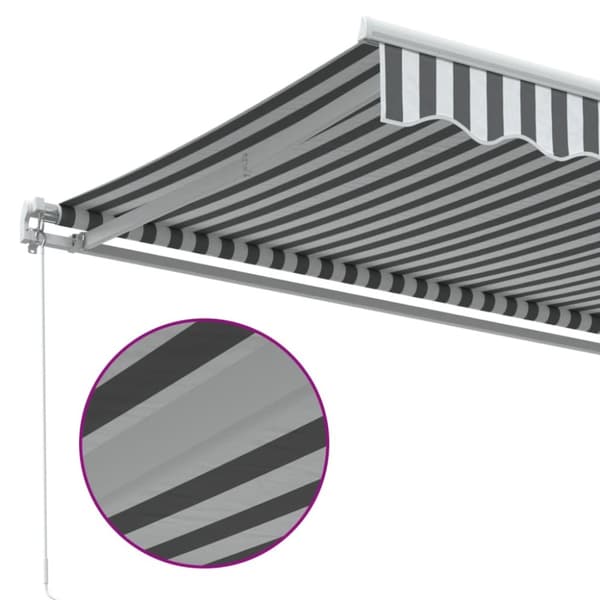 Markis manuellt infällbar antracit&vit 300x250 cm