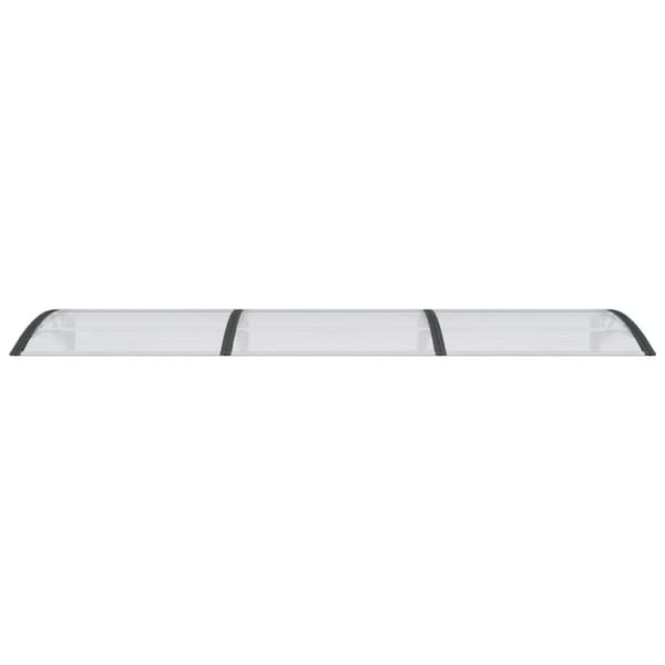 Entrétak svart och transparent 300x75 cm polykarbonat