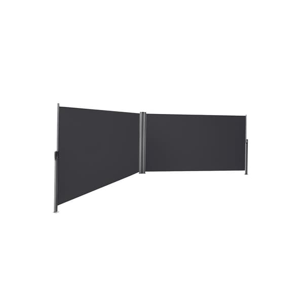 Dobbel sidemarkise 160 x 600 cm r�ykgr�