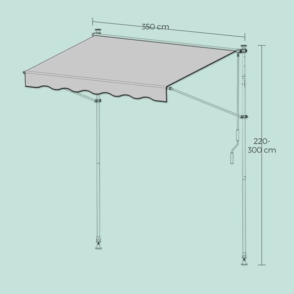 Markiisi, 400x120 cm, Antrasiitti