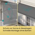 Miniatyrbild 3 av 5: Justerbar Markis, 400x120 cm, Antracit