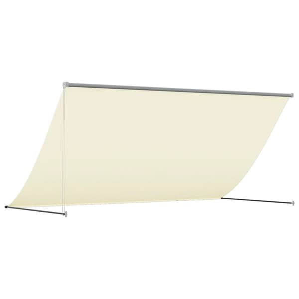 Markis infällbar gräddvit 300x150 cm tyg och stål