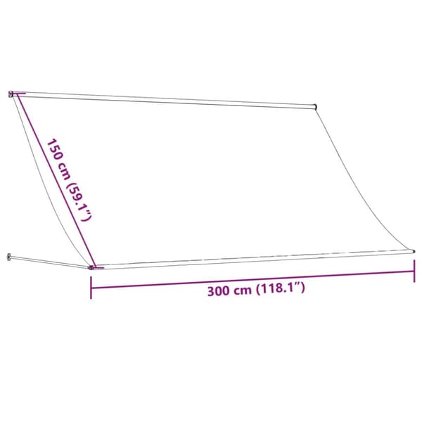 Markis infällbar gräddvit 300x150 cm tyg och stål
