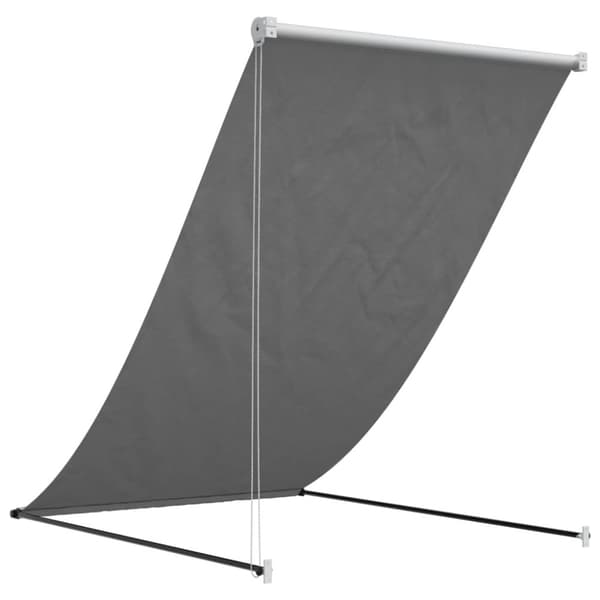 Infällbar markis antracit 100x150 cm tyg och stål