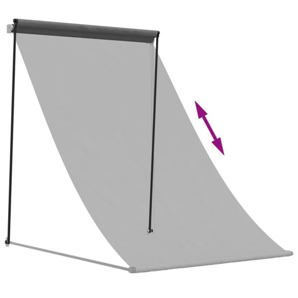 Infällbar markis antracit 100x150 cm tyg och stål