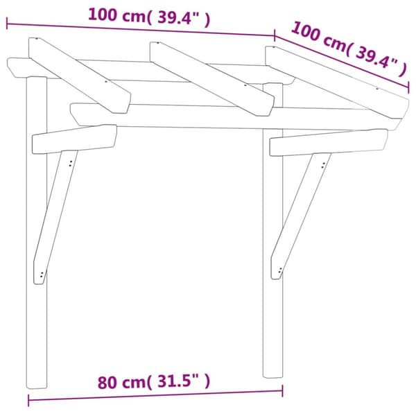 Entrétak 100x100x80 cm impregnerad massiv furu