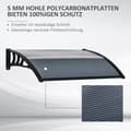 Miniatyrbillede 4 af 10: Rootz baldakin - frontdør tag - tag til vinduer - optimal beskyttelse - 100L x 75b x 23H cm - sort