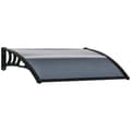 Miniatyrbillede 10 af 10: Rootz baldakin - frontdør tag - tag til vinduer - optimal beskyttelse - 100L x 75b x 23H cm - sort