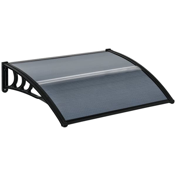Rootz baldakin - frontdør tag - tag til vinduer - optimal beskyttelse - 100L x 75b x 23H cm - sort