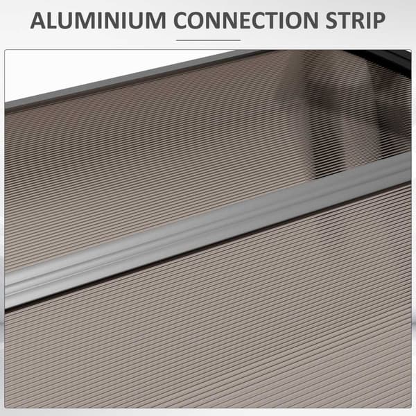 Rootz Door Roofing - Canopy Awisning - Weather Shield - Skydd mot regn, vind & hagel - 103 x 96,5 x 27 cm - brunt polykarbonat och aluminium