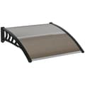 Miniatyrbild 1 av 10: Rootz Door Roofing - Canopy Awisning - Weather Shield - Skydd mot regn, vind & hagel - 103 x 96,5 x 27 cm - brunt polykarbonat och aluminium
