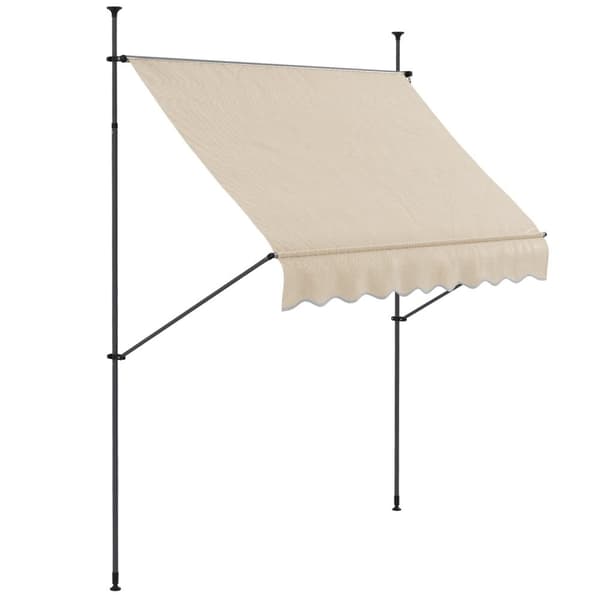 Rootzin vapaasti seisova manuaalinen terassi -markiisi - parveke markiisi - sisäänvedettävä markiisi - UV30+ Suojaus - 2,5 m x 1,2 m x 2,1-3m