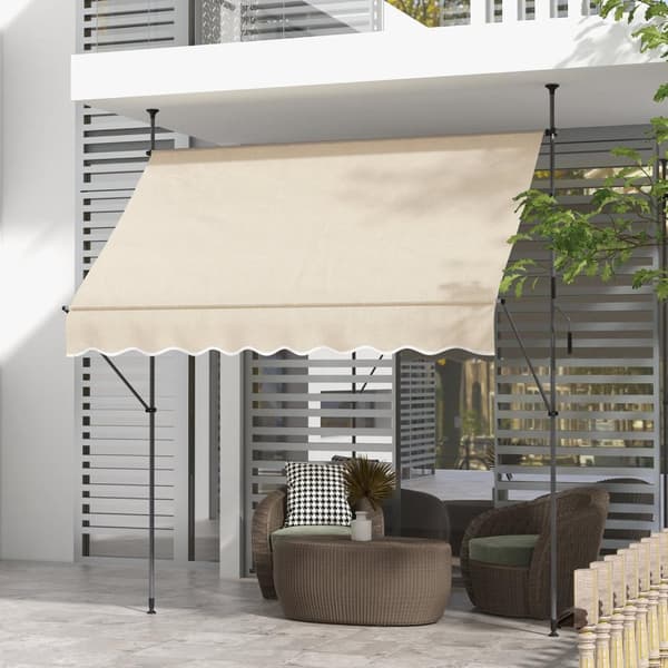 Rootzin vapaasti seisova manuaalinen terassi -markiisi - parveke markiisi - sisäänvedettävä markiisi - UV30+ Suojaus - 2,5 m x 1,2 m x 2,1-3m