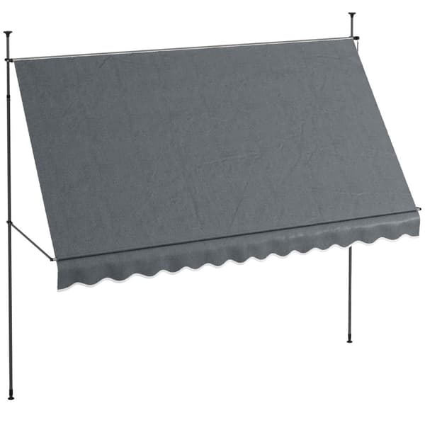 Rootzin vapaasti seisovat terassi -markiisi - sisäänvedettävä katos - Säädettävä auringonvarjostin - UV -suoja - 3,5m x 1,2 m x 2,1-3m - harmaa