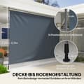 Miniatyrbillede 4 af 10: Rootz Klemmmarkise med håndsving - Justerbar fælles armmarked - Solbeskyttelse - UPF30+ - 350 cm x 221-311 cm - Grå