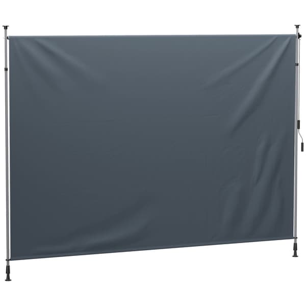 Rootz Klemmmarkise med håndsving - Justerbar fælles armmarked - Solbeskyttelse - UPF30+ - 350 cm x 221-311 cm - Grå