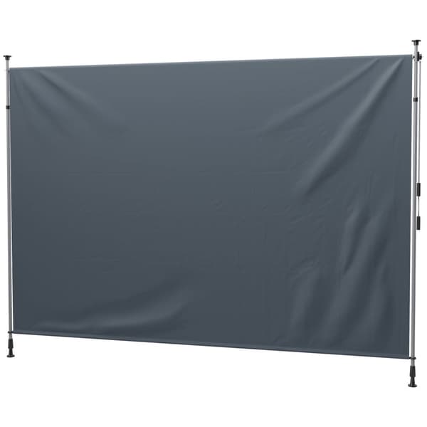 Rootz Klemmmarkise med håndsving - Justerbar fælles armmarked - Solbeskyttelse - UPF30+ - 350 cm x 221-311 cm - Grå