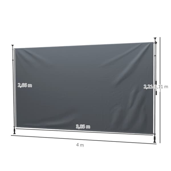 Rootz Klemmmarkise Joint Arm Awnle - Udendørs markise - Solbeskyttelse - UPF30+ Coating - 400 cm x 221-311cm