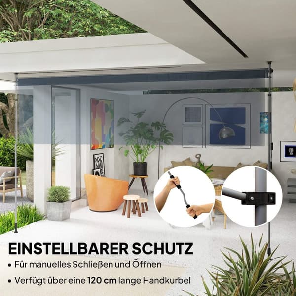 Rootz Klemmmarkise Joint Arm Awnle - Udendørs markise - Solbeskyttelse - UPF30+ Coating - 400 cm x 221-311cm