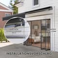 Miniatyrbillede 7 af 10: Rootz Klemmmarkise Markise - Udtrækkelig baldakin - Solskygge - UV -beskyttelse - 296 cm x 250 cm - Holdbart aluminium & polyester stof